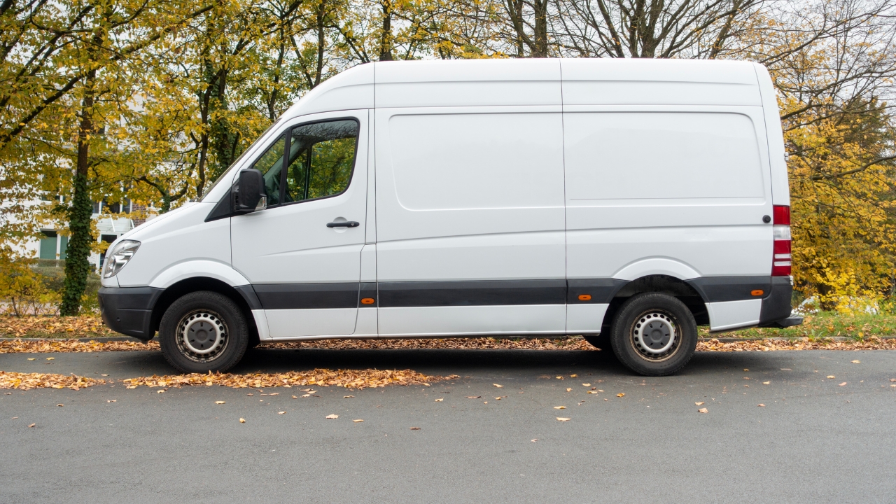 White Luton Van Parked 